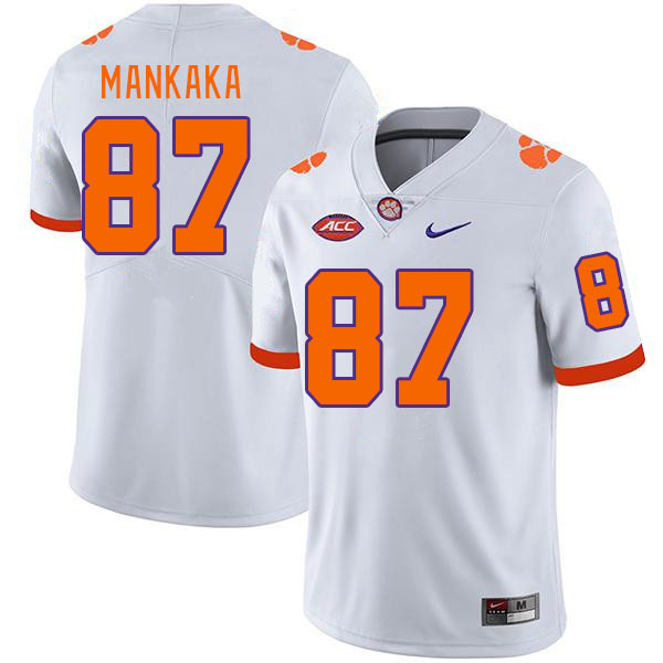 Men's Clemson Tigers Michael Mankaka #87 College White NCAA Authentic Football Stitched Jersey 23GR30IC